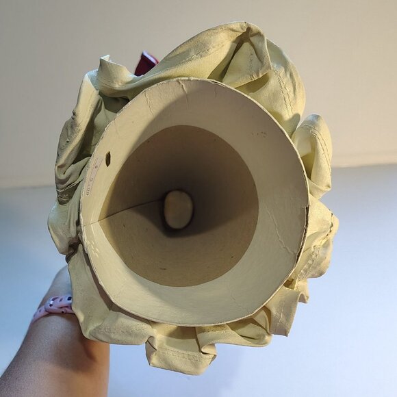 Antique Angel Figurine With Wings Holding Green Scroll & Red Ribbon Accents - Picture 15 of 16